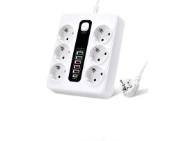 Resim Azurtech 3000W Akıllı Çoklu Priz | 6 Ac Soket + 5 USB + 1 Type-C Pd 20W Hızlı Şarj Güç Çoklayıcı 