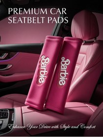 Resim sahmeran oto aksesuar 2'li Oto Koltuğu Emniyet Kemeri Pedi Araç Seyahat Kemer pedi ikonik pembe barbie 