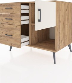 Resim Kronos Şifonyer Tek Raflı 3 Çekmeceli Tek Kapaklı 88x59x80 Çam-aytaşı/çam Aytaşı/çam 