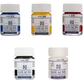 Resim Talens Guaj Boya Seti 16 ML x 5 Renk (100-200-318-512-735) Çok Renkli 