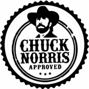 Resim Chuck Norris Onayladı Tasarım Sticker 10 x 10 cm 