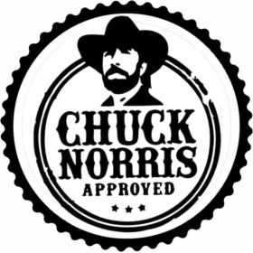 Resim Chuck Norris Onayladı Tasarım Sticker 10 x 10 cm 