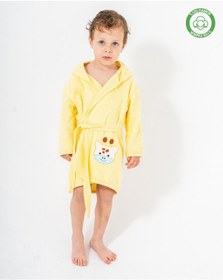 Resim Zürafalı Bornoz Sarı Sarı 