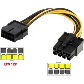 Resim 8 Pin Eps-12v Erkek - 8 Pin Dişi Pcı E Cpu Güç Uzatma Kablosu 30 Cm 