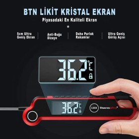 Resim ThermoPro TP620 Su Geçirmez Katlanabilir LED Ekranlı Gıda Pişirme Termometresi 