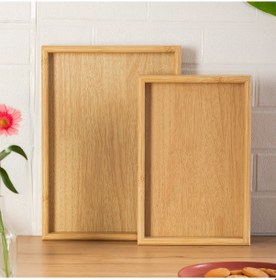 Resim Porsima Pbt-362 Ahşap Tepsi 2li Set Çay Kahve Bambu Sunumu Tepsi Seti Ahşap 