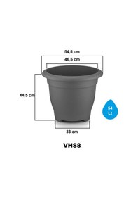 Resim Omnipazar So-vhs8 Dekoratif Vaha Saksı İç Ve Dış Mekan 54 Lt Antrasit 3 Adet 
