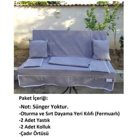 Resim Mandaş Süngersiz 2 Kişilik Salıncak Minder Seti Pamuklu Kumaş -g Gri 