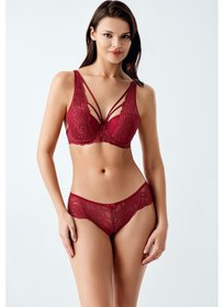 Resim Luw 4082 Bordo Dolgulu Sütyen Külot 2Li Takım Bordo 