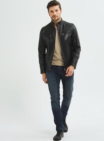 Resim İkbal New Fury Siyah %100 Orjinal / Hakiki Erkek Deri Mont Ceket 