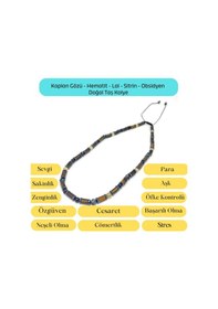 Resim Yıldız Doğal Taş Kaplan Gözü Hematit Lal Sitrin Obsidyen Doğal Taş Kolye 55 Cm Çok REnkli 
