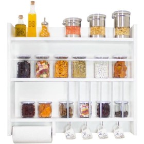 Resim Ankaflex Beyaz Dekoratif Baharatlık Terek Mutfak Rafı 3 Katlı Terek 