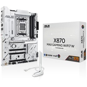 Resim X870 MAX Gaming WiFi7 W AMD X870 AM5 DDR5 8000 HDMI 2xUSB4 3x M2 USB3.2 WiFi 7 - BT AURA RGB 5Gbit LAN ATX Beyaz Anakart 