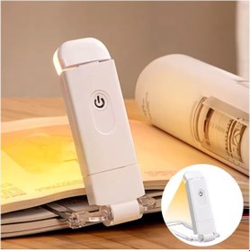 Resim Beyaz Renk Kitap Okuma Işığı 3 Farklı Işık Rengi 3 Kademe Işık Kitap Ayıracı Usb Şarjlı Beyaz 