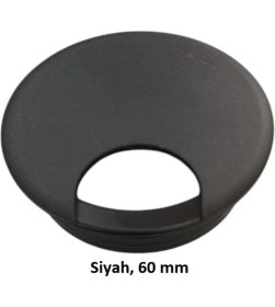 Resim Masaüstü Kablo Kanalı Deliği Kapağı Siyah 6 cm 
