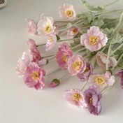 Resim Üç Renk Seçeneği ile Pembe ve Mor Yapay Yeşil Saplı 5 Parça İzlanda Buketi - Düğünler, Ev Dekoru, Paskalya ve Dış Mekan Plastik Çiçek Düzenlemeleri için | Pil Gerekmez 