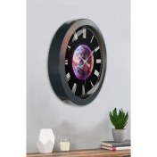 Resim Bahat Salon Ofis Duvar Saati Gri Metal Çerçeve 36 cm 