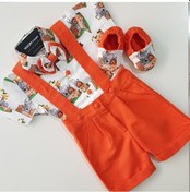 Resim Yasomtasarim Safari Konsept Çocuk Şortlu Kostüm Turuncu 