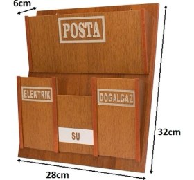 Resim Selena Ahşap Ortak Fatura ve Posta Kutusu Ceviz 