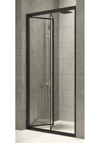 Resim Durul Duşakabin Katlanır Kapı Siyah Profil Şeffaf Cam Siyah 