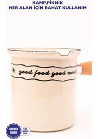 Resim Mood Emaye Ahşap Saplı Cezve 500ml-6 Kişilik 