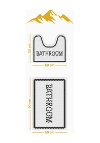 Resim Modern Desenli Dijital Baskı 3 Lü Banyo Paspas Takımı Yıkanabilir Kaymaz Tabanlı Klozet Takımı Klz0062 Renkli 