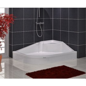 Resim Shower 80X110 Asimetrik Oval Oturmalı Duş Teknesi 