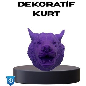 Resim Özel Seri Mor Kurt Duvar Süsü Hediyelik Dekoratif Asılabilir Heykel 