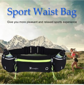 Resim Dofolink Outdoor Spor Bel Çantası, Su Flaslı Çift Kettle Tasarımı, Su Geçirmez Nylon, Koşu-fitness İçin, Yeşil 1053 Yeşil 