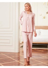 Resim Bone Club 4800 Pudra Hamile Lohusa 3 Lü Pijama Sabahlık Tk 