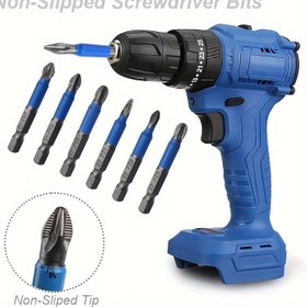 Resim 6 Parça Manyetik Phillips Tornavida Uç Seti, Kaymaz Çapraz Başlı Elektrikli Tornavida Uçları 1/4" Altıgen Sap, PH1 PH2 PH3 PZ1 PZ2 PZ3 El ve Elektrikli Matkap Sürücü Aksesuarı - Babalar Günü Hediyesi 