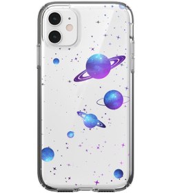 Resim mooodcase Iphone 12 Galaxy And Stars Lens Korumalı Şeffaf Telefon Kılıfı 