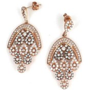 Resim Nusret 925 Ayar Gümüş Çiçek Sepeti Model Avize Küpe 