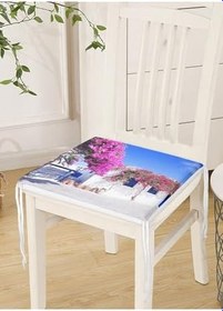 Resim RealHomes Mor Sarmaşık Desenli Dijital Baskılı Fermuarlı Sandalye Minderi, RH-Frm769 