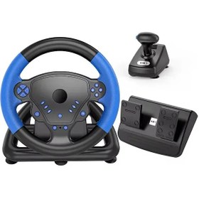 Resim Starxps4 Ps3 Pc Android Uyumlu Oyuncu Direksiyon Seti 4 In 1 Vites Çift Motorlu Titreşimli 