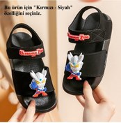 Resim Snapbuy Yazlık Çocuk Sandaleti-kız/erkek, Kaymaz Eva Taban Kırmızı - Siyah 