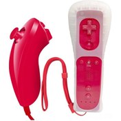 Resim Samdoo Wii Oyun Konsolu Sol-sağ Kumanda Seti Düz + Eğri Kollü - Kırmızı, Silikon Kılıf Ve Kayışsız 