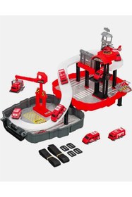 Resim Depomiks Avm Garaj Oyun Seti Sırt Çantalı Taşınabilir Garaj Pisti Itfaiye 