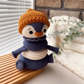 Resim Amigurumi Şapkalı Penguen Oyuncak - Yapboz Oyuncak 
