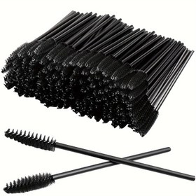 Resim 100 Adet Ayarlanabilir Maskara Fırçası ve Spoolie Seti - Hassasiyetli Ten Rengi İçin Kokusuz, Kirpik Uzatma & Kaş Şekillendirme İçin, Çift Katmanlı Naylon Tüyler (Hassas Reaksiyon Yaratmaz) Toplu Makaj Aletleri İncele 