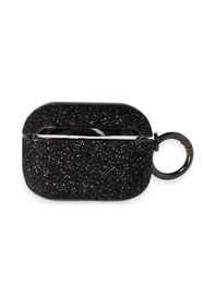 Resim Apple Uyumlu AirPods 3 3.nesil Spell Simli Kılıf - Siyah Düz Renkli 