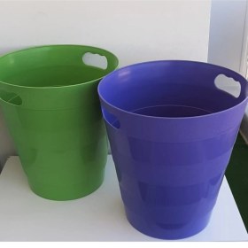 Resim Yeşil ve Mor Plastik Çöp Kovası, 12,5 Lt, 2 Adet, Ev ve Ofis Kullanımı 