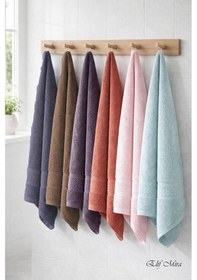 Resim Elif Mira 6 Lı El Yüz Havlusu Seti %100 Pamuklu 50x90 Cm Pure Cotton Mint 