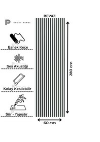 Resim Esnek Keçeli Slim Duvar Paneli 600cm Beyaz 