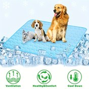 Resim BEIYU PET Köpekler için Serinletici Ped - Kendinden Serinleten Yaz Yatağı, Buz Pedleri ile, Dayanıklı Polyester Kumaş, Küçükten Orta Köpekler için Rahat Kare Tasarım, Köpekler için Serinletici Mat, Şeffaf Serinletme Teknolojisi 