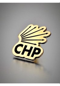 Resim Chp Yaka Rozeti Dekope Kesim Altın 