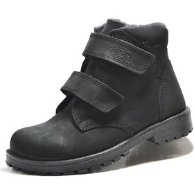 Resim Raker 8050 Hakiki Deri Siyah Cırtlı Ortopedik Erkek Çocuk Bot Siyah 