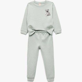 Resim Koton Kapitoneli Uzun Kollu Bisiklet Yaka Koala Nakışlı 2'li Takım Yeşil 6wmb10195tk Yeşil 