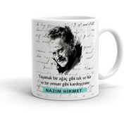 Resim iF Dizayn Nazım Hikmet Seramik Kupa Bardak 