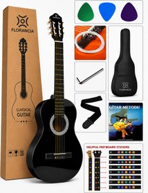 Resim Florancia Tam Boy Klasik Gitar Seti 39'' Siyah 